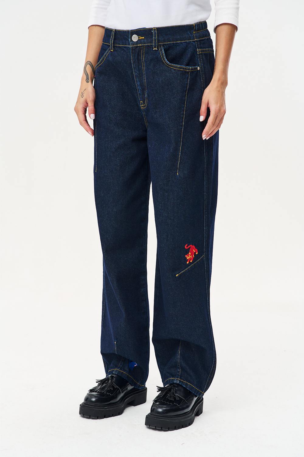 Spodnie jeansowe barrel Troublemakers