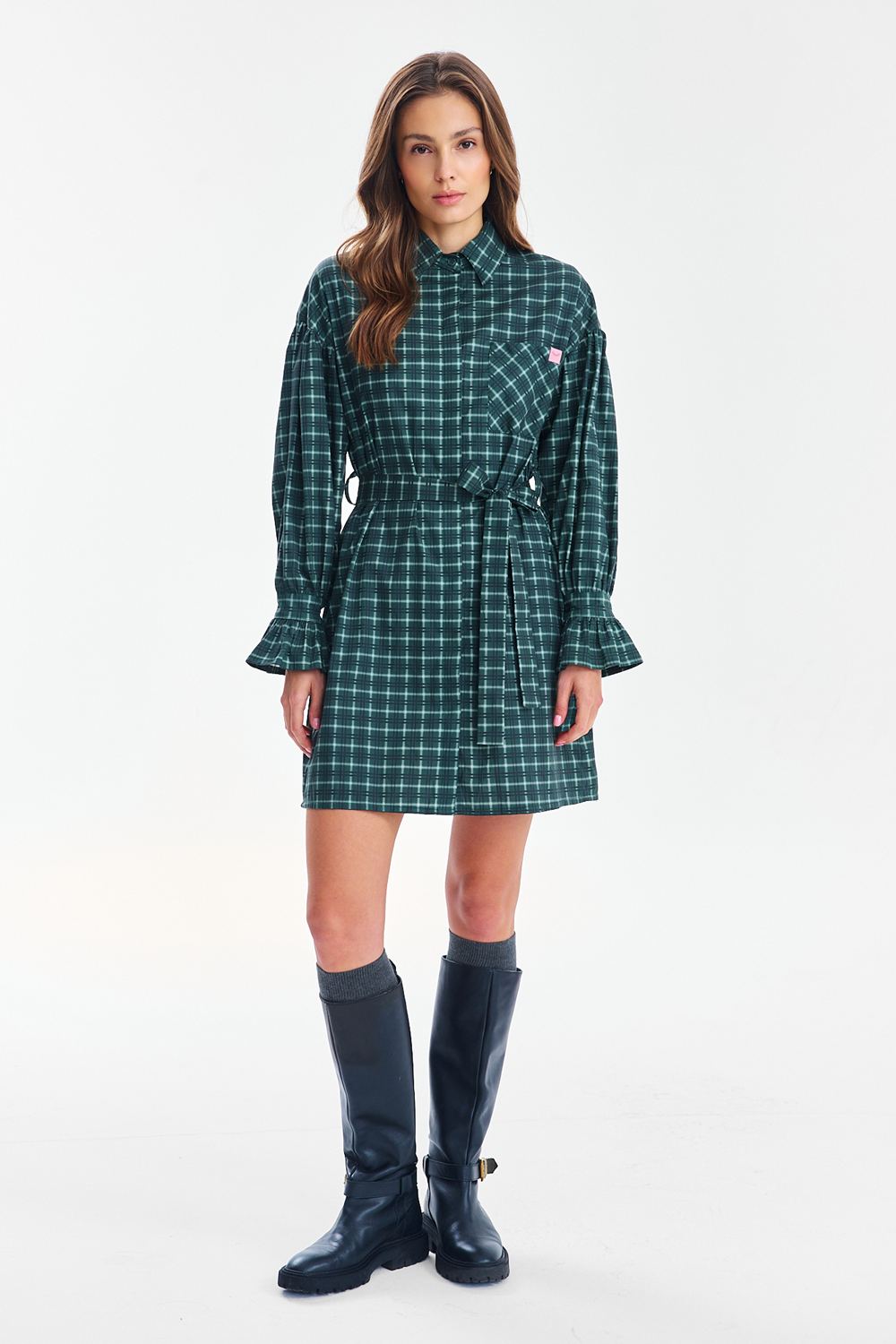 Sukienka koszulowa mini Tartan Rebel