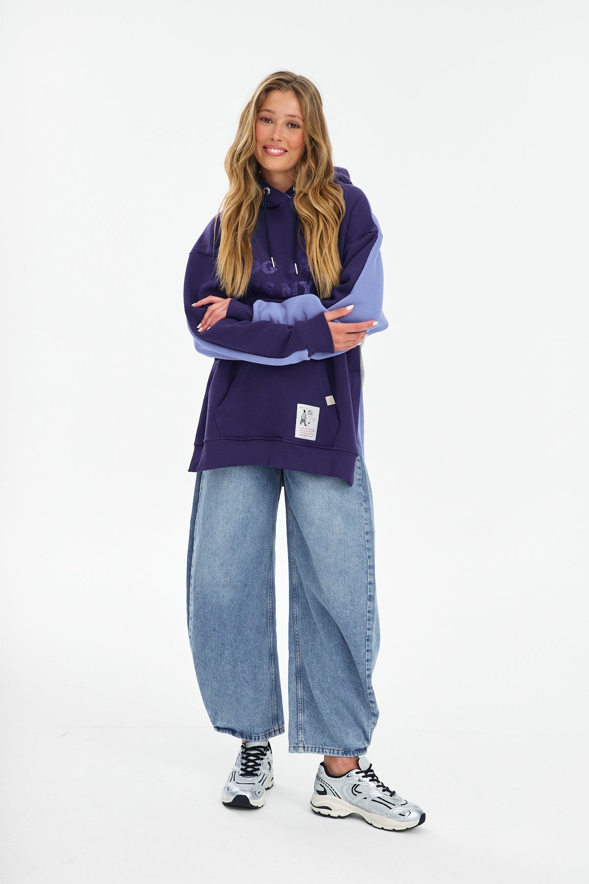 Spodnie jeansowe barrel Morning Mist