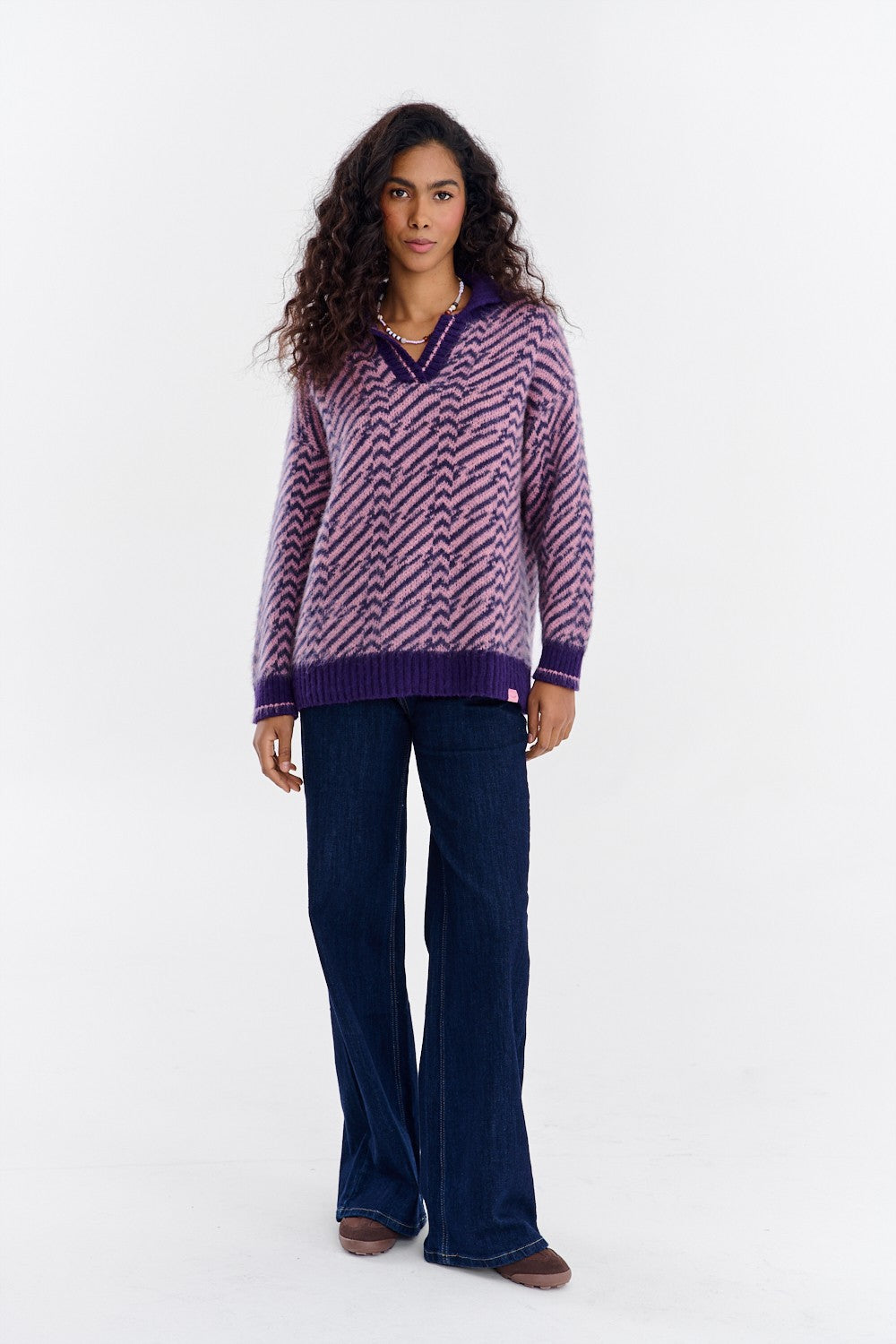Sweter polo z moherem Touch of Mood