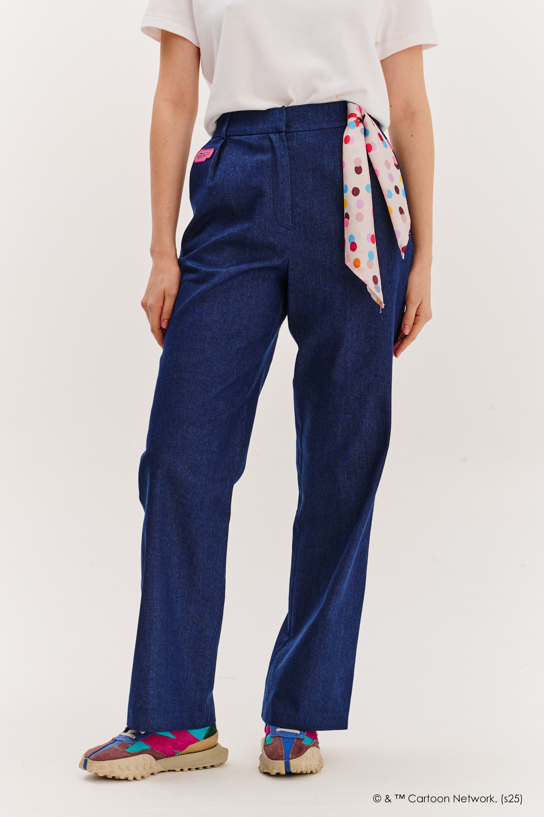 Szerokie spodnie jeansowe Powerpuff Girls