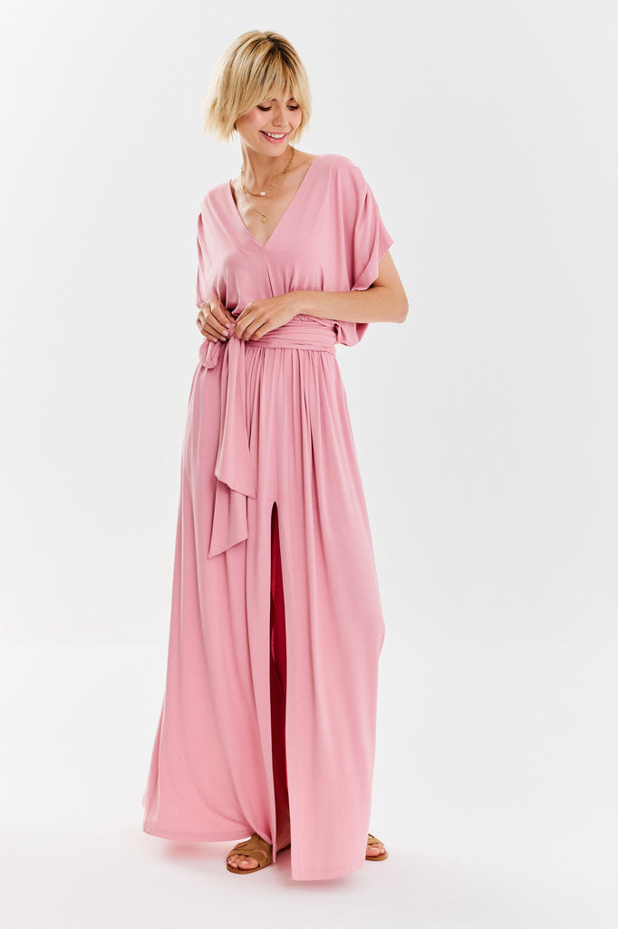 sukienka maxi multiway w kolorze różowym naoko