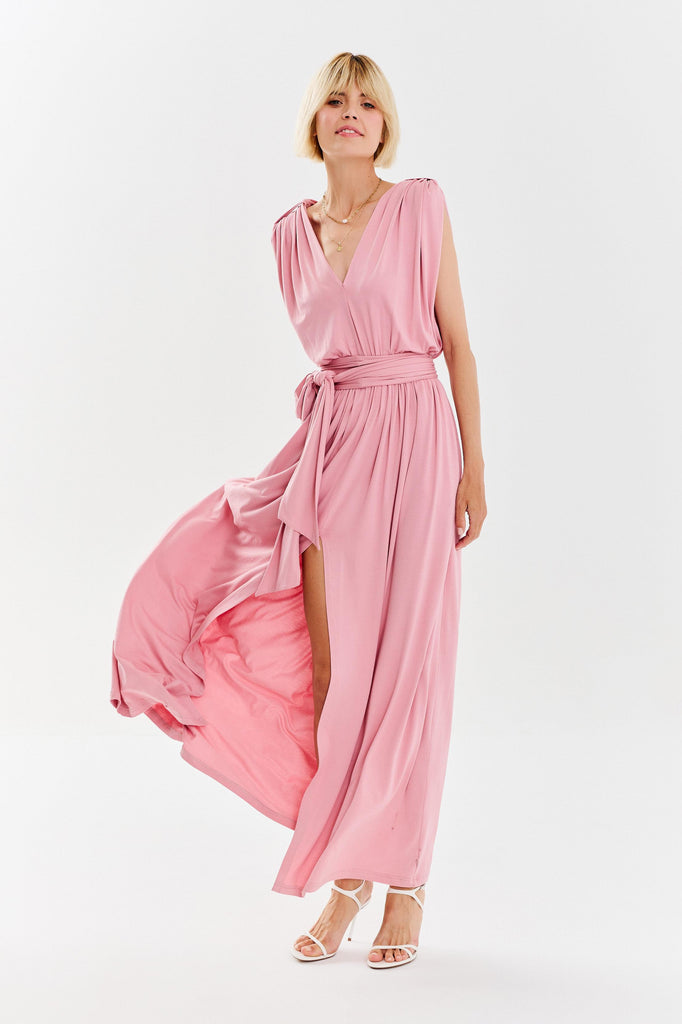 sukienka maxi multiway w kolorze różowym naoko